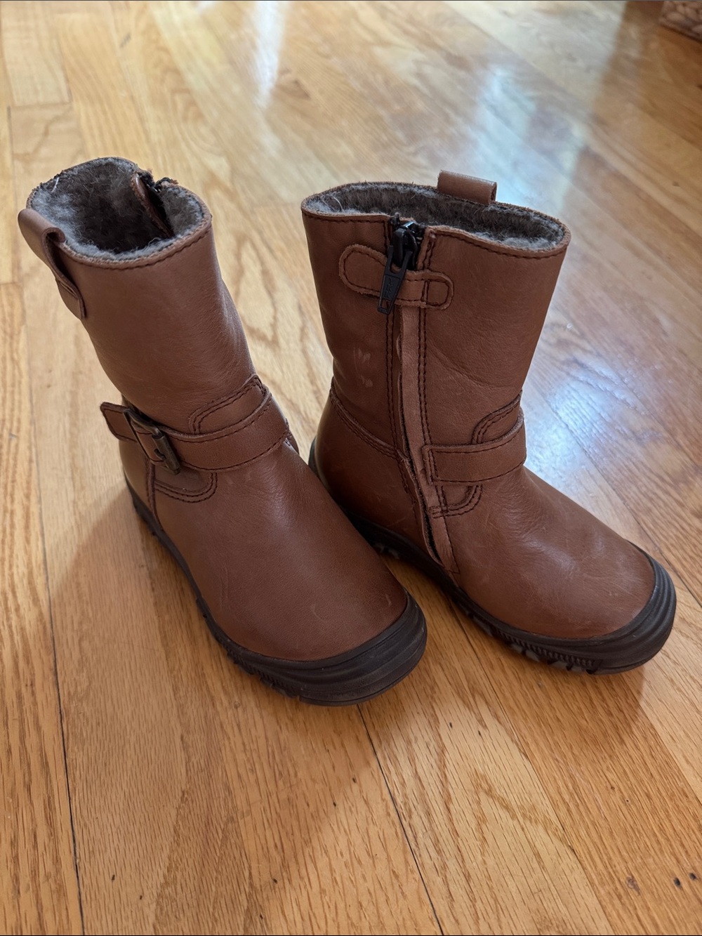 Kids Brown Leather Winter Boots with Side Zip from Froddo